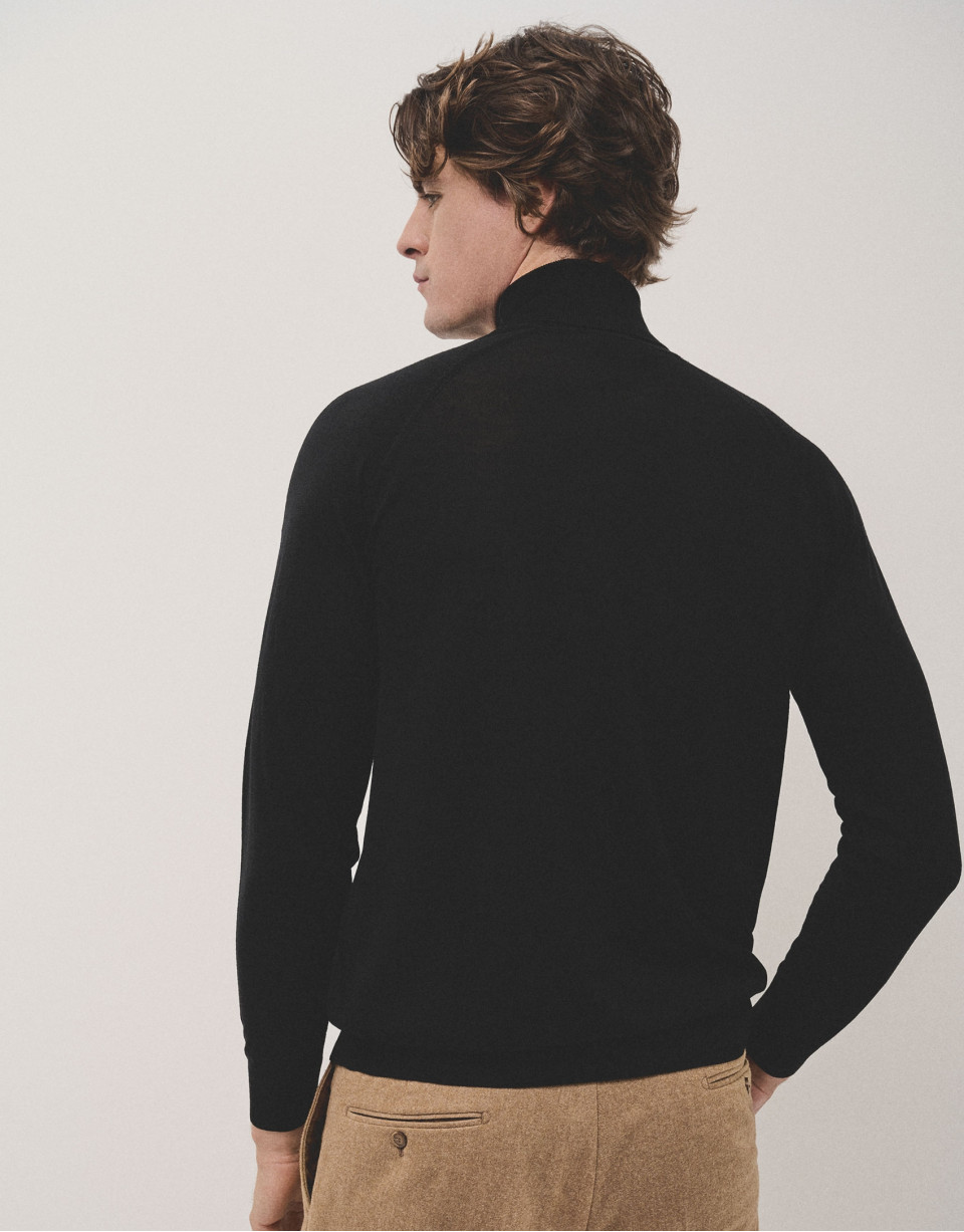 Jersey cuello cisne lana negro - Hombre | Roberto Verino