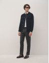 Navy blue wool jacket with pockets - Man | Roberto Verino