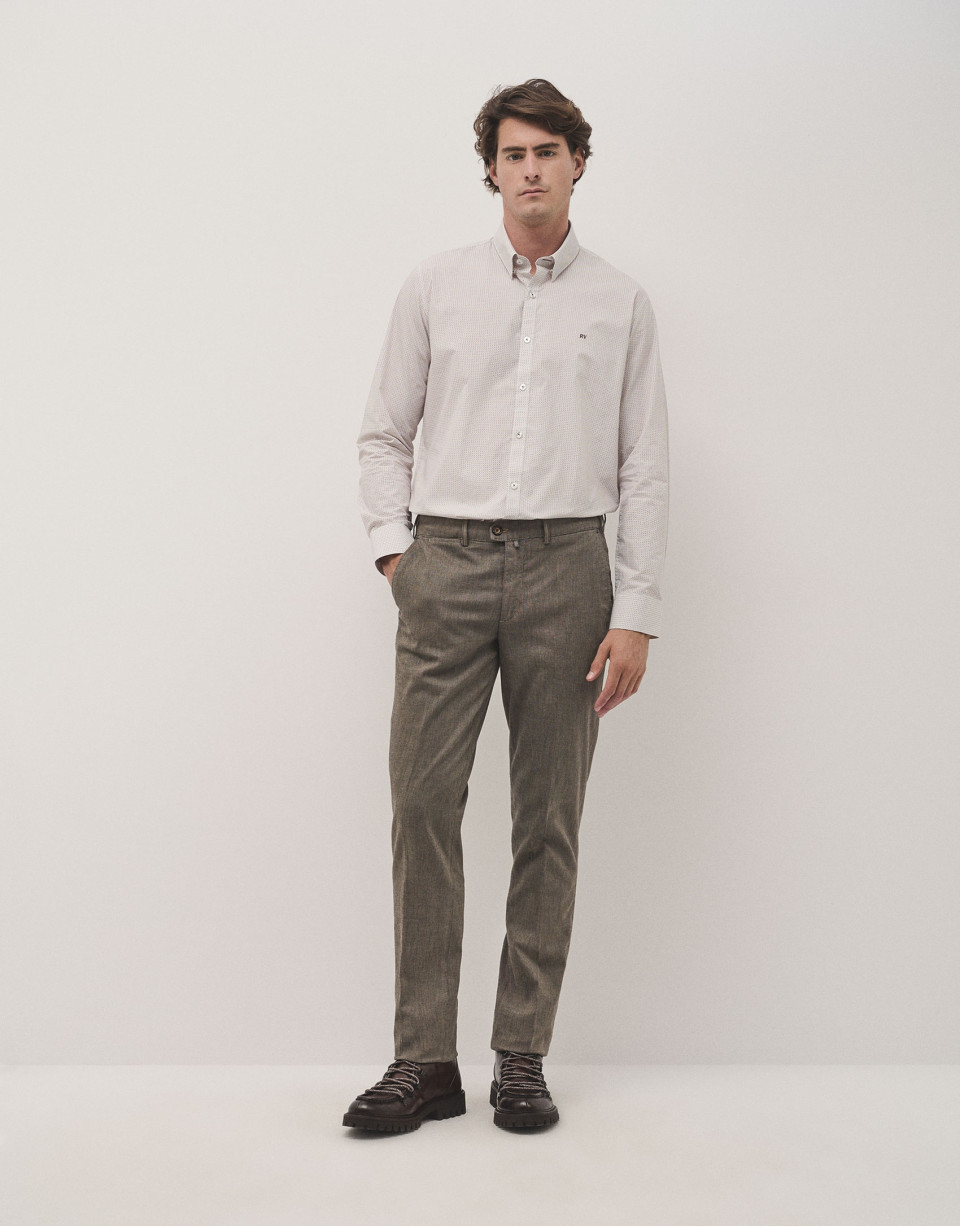 Black/camel structured chinos trousers - Man | Roberto Verino