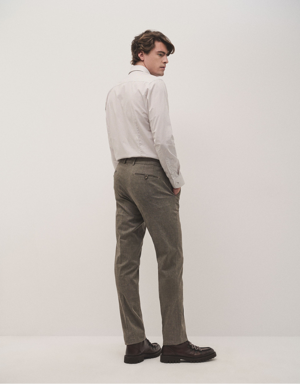Black/camel structured chinos trousers - Man | Roberto Verino