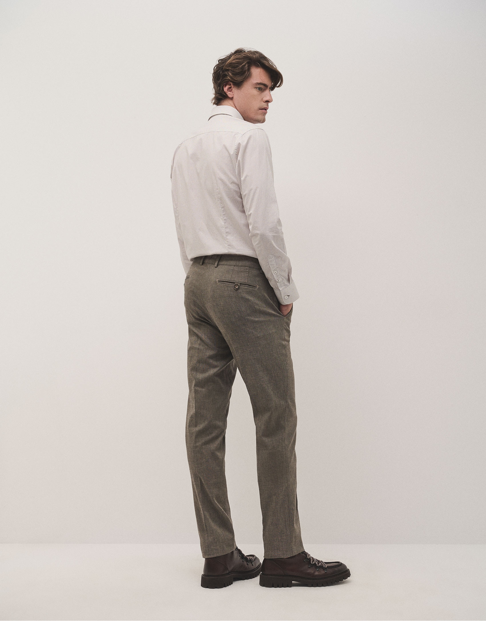 Black/camel structured chinos trousers - Man | Roberto Verino