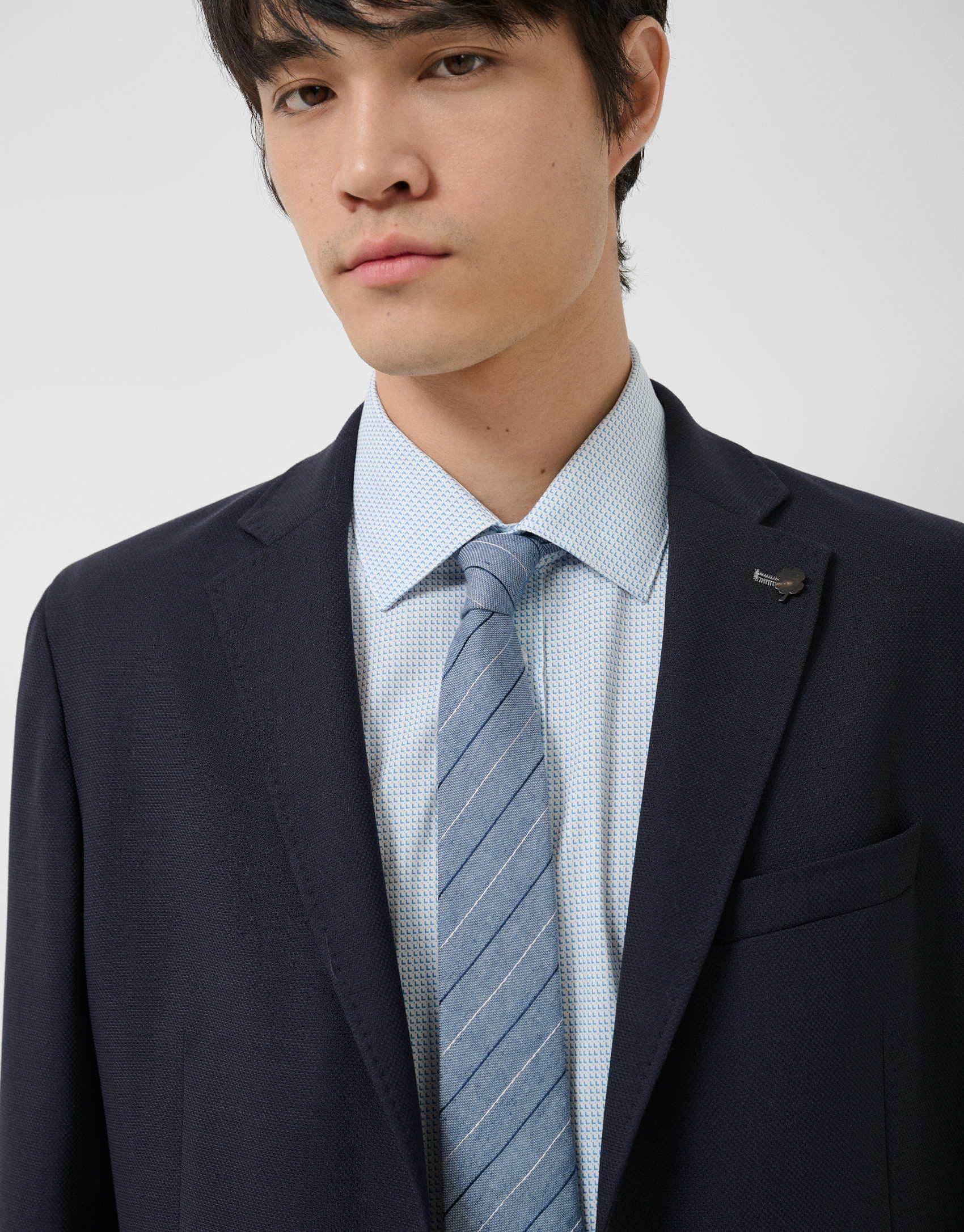Navy blue structured jacket - Man - SS2025 | Roberto Verino