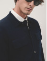 Navy blue wool jacket with pockets - Man | Roberto Verino