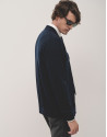 Navy blue wool jacket with pockets - Man | Roberto Verino