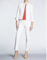 Ivory jacquard short jacket with  Mao collar