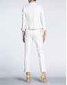 Ivory jacquard short jacket with  Mao collar