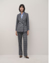 Blazer cruzada lana cuadro gales gris y azul | Roberto Verino