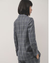 Blazer cruzada lana cuadro gales gris y azul | Roberto Verino
