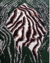 Dark green  animal print scarf .