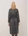Long grey double-breasted cloth coat - Woman | Roberto Verino