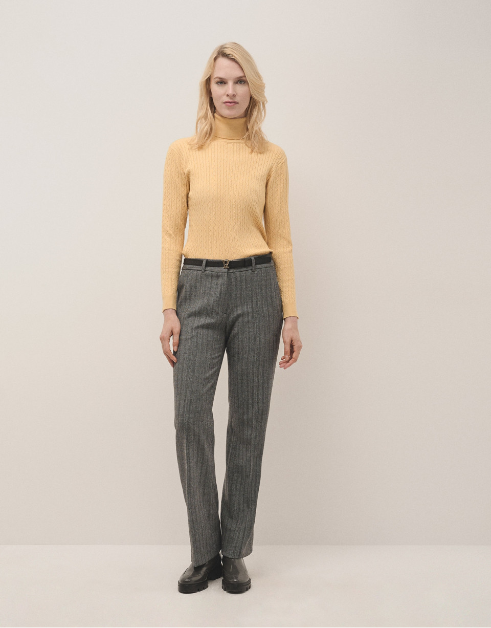 Jersey punto trenzado amarillo - Mujer - OI2024 | Roberto Verino