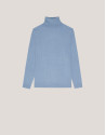 Blue braided knitted jumper - Woman - AW2024 | Roberto Verino