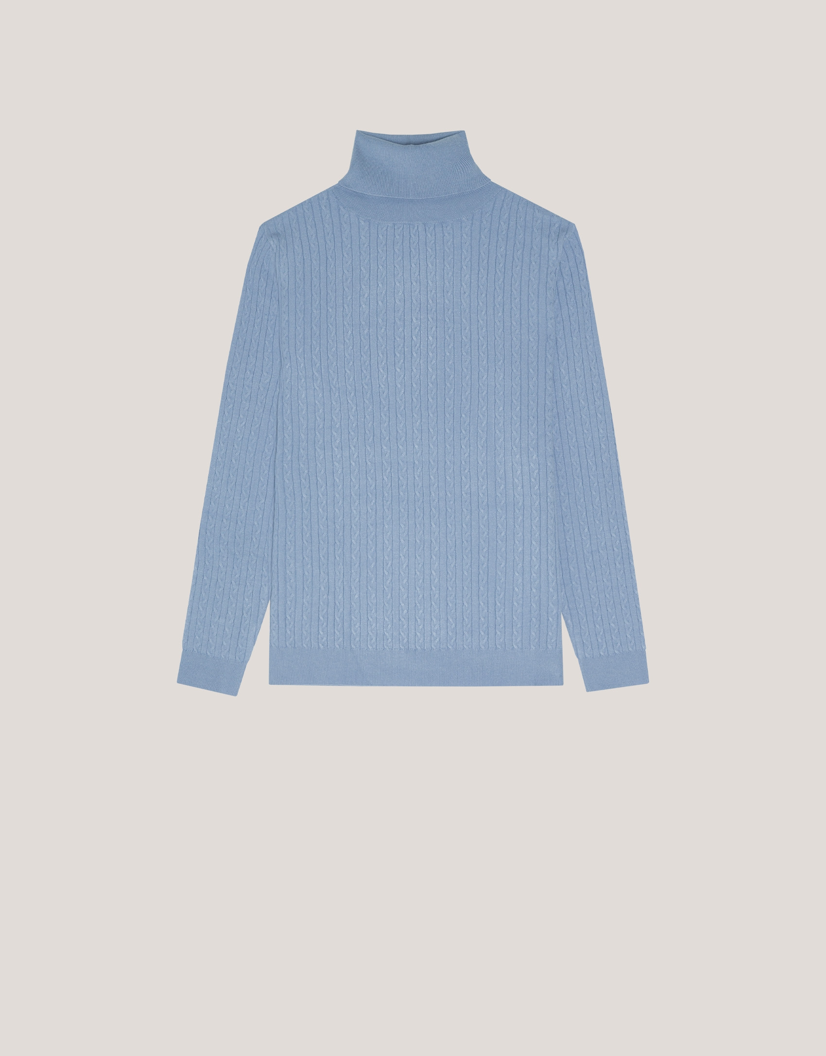 Blue braided knitted jumper - Woman - AW2024 | Roberto Verino