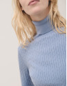 Blue braided knitted jumper - Woman - AW2024 | Roberto Verino
