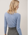Blue braided knitted jumper - Woman - AW2024 | Roberto Verino