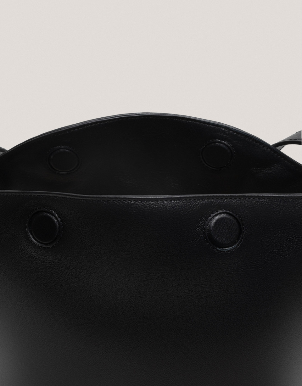 Black leather Mini Hobo shoulder bag - Sale | Roberto Verino
