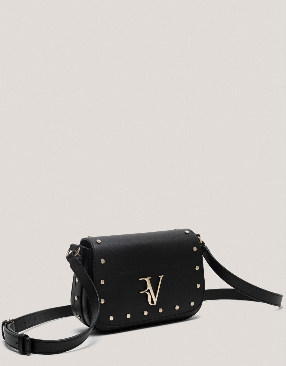 Black leather Mini Mafalda shoulder bag - Sale | Roberto Verino