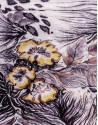 Wool scarf in grey and yellow.