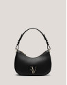Black leather Sun Moon shoulder bag