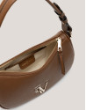 Camel leather Sun Moon shoulder bag