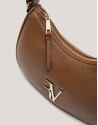 Camel leather Sun Moon shoulder bag