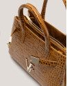 Satchel Mini Millie dark mustard alligator embossed leather