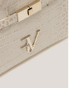 Satchel Mini Millie beige alligator embossed leather