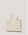 Bolso Satchel Mini Millie piel grabado coco beige