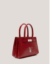 Bolso Satchel Mini Millie piel grabado coco rojo
