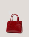 Satchel Mini Millie red alligator embossed leather