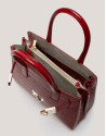 Bolso Satchel Mini Millie piel grabado coco rojo