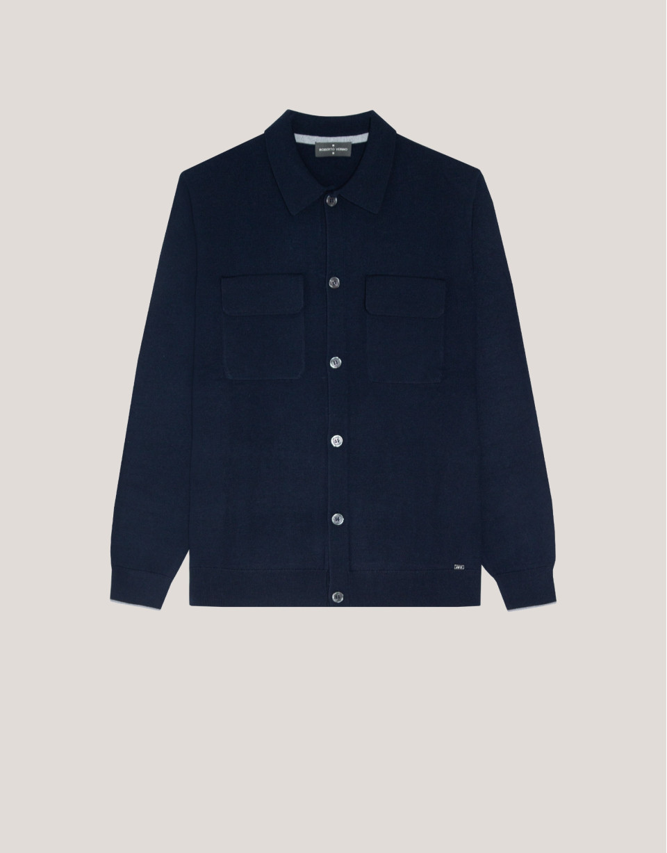 Navy blue wool jacket with pockets