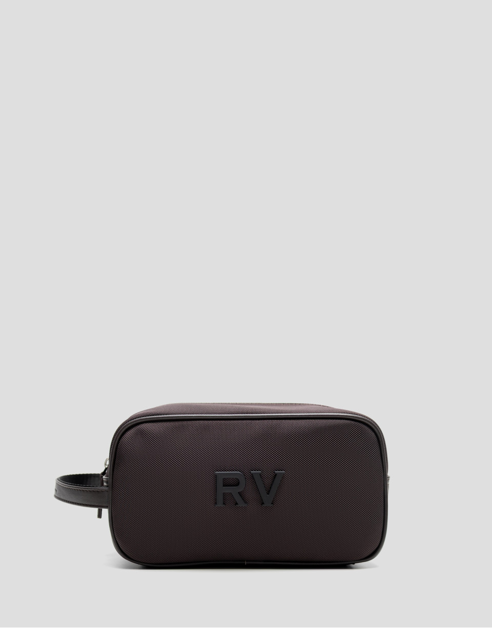 Brown men's nylon vanity case 