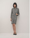 Sleeveless straight dress in black and grey ... | Roberto Verino