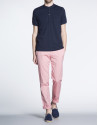 Plain navy blue V-neck top 