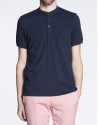 Plain navy blue V-neck top 
