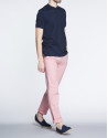 Plain navy blue V-neck top 