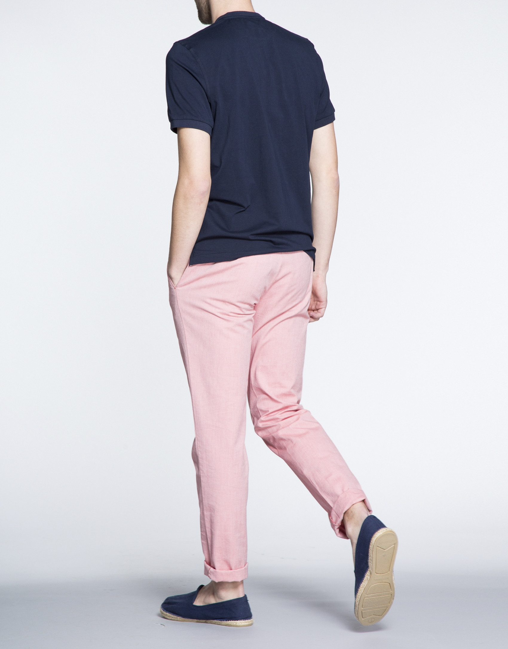 Plain navy blue V-neck top 