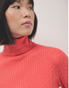 Orange braided knitted jumper - Woman - AW2024 | Roberto Verino