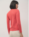 Orange braided knitted jumper - Woman - AW2024 | Roberto Verino