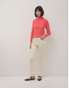 Orange braided knitted jumper - Woman - AW2024 | Roberto Verino