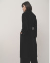 Long black double-breasted cloth coat - Woman | Roberto Verino