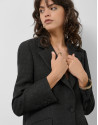 Black blazer with embossed decorative button | Roberto Verino
