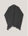 Grey knitted poncho with fringes - Woman | Roberto Verino