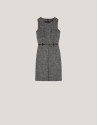 Sleeveless straight dress in black and grey ... | Roberto Verino