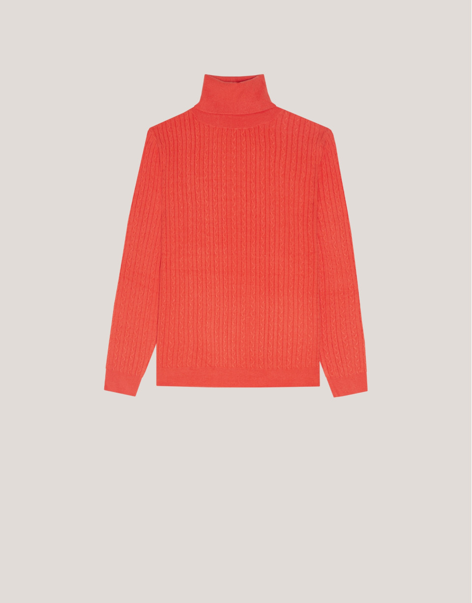 Jersey punto trenzado naranja - Mujer - OI2024 | Roberto Verino