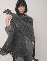 Long oversize grey knitted jacket