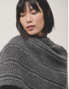 Long oversize grey knitted jacket