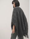 Long oversize grey knitted jacket