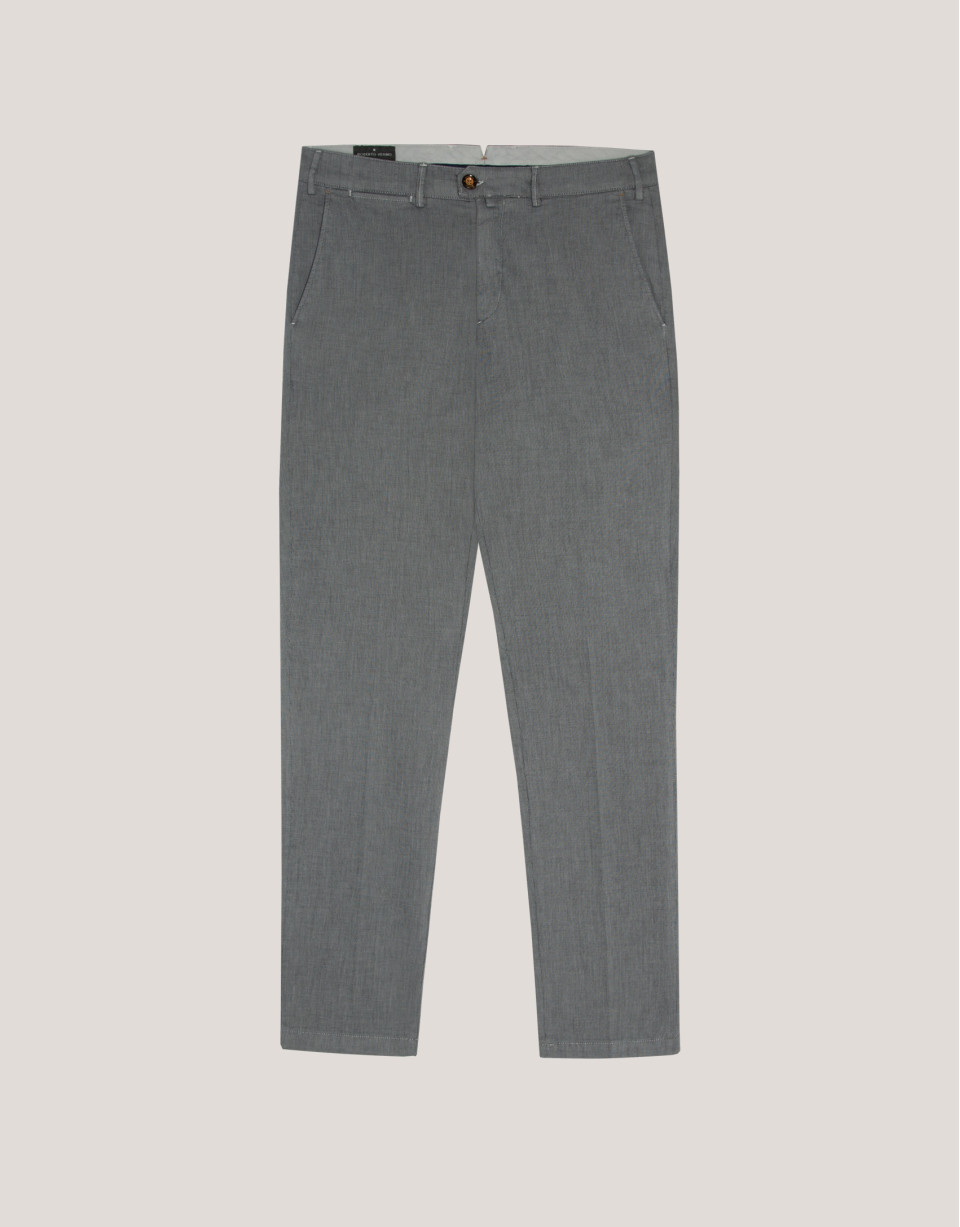Black/white structured chinos trousers